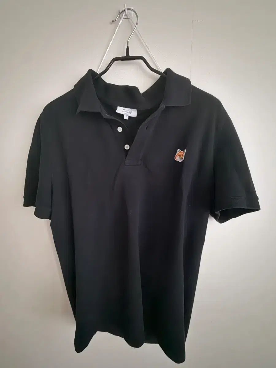 メゾンキツネ 半袖 カラーTシャツ 黒 m
