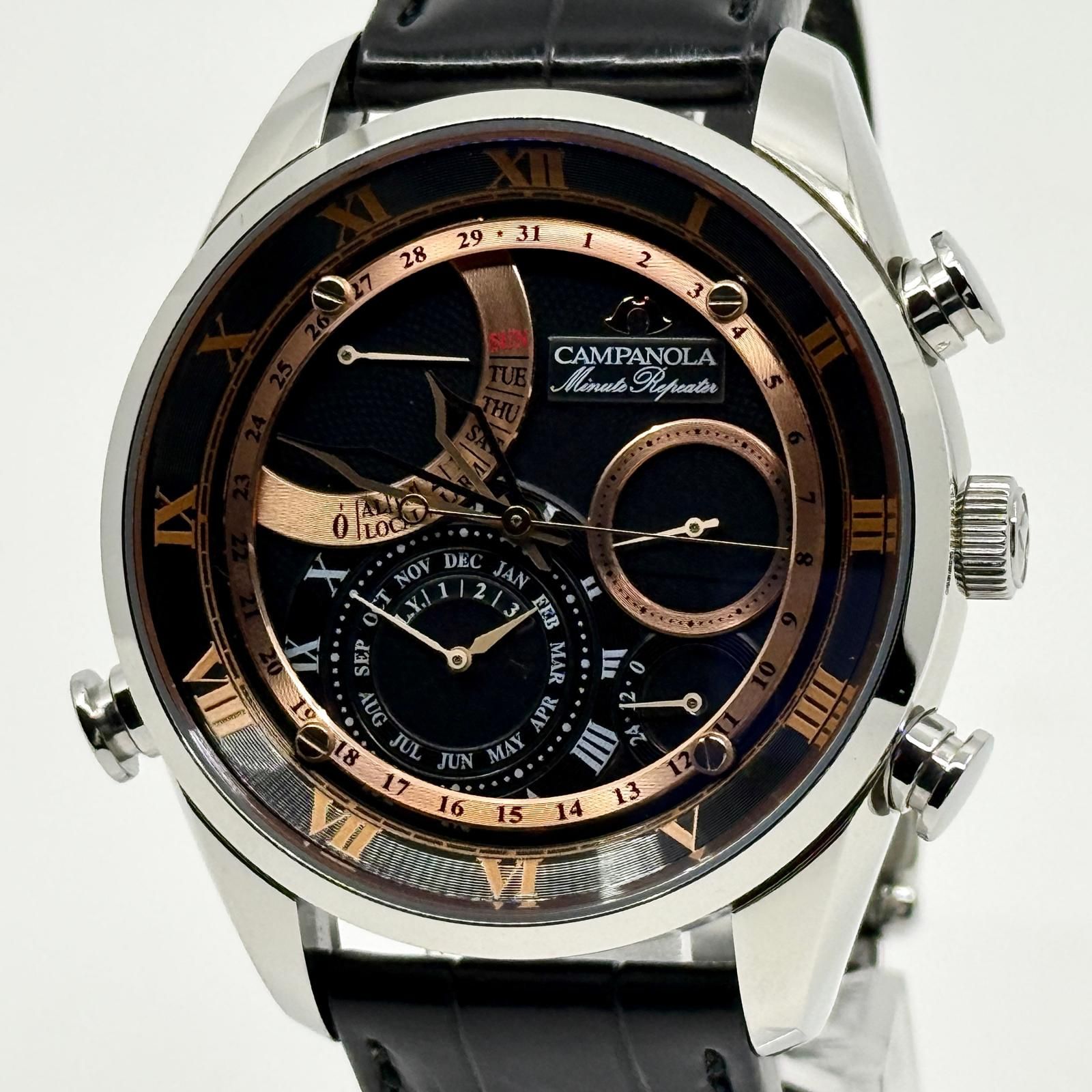 CITIZEN シチズン CAMPANOLA カンパノラ AH7061-00E ブラック QZ メンズ 腕時計 稼働品