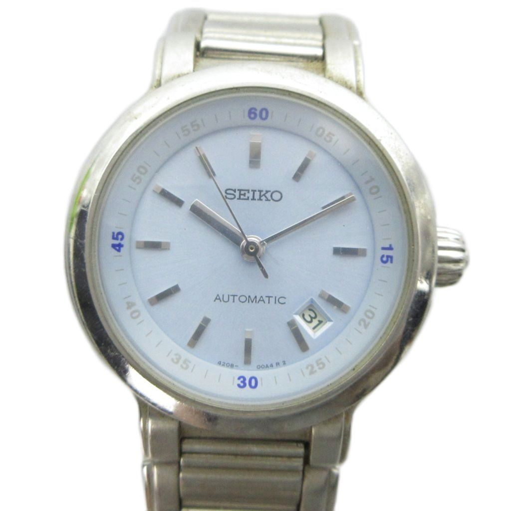 セイコー SEIKO 4208-0A00 腕時計 ウォッチ 自動巻き カレンダー付き シルバー色 ■GY11 /MQ