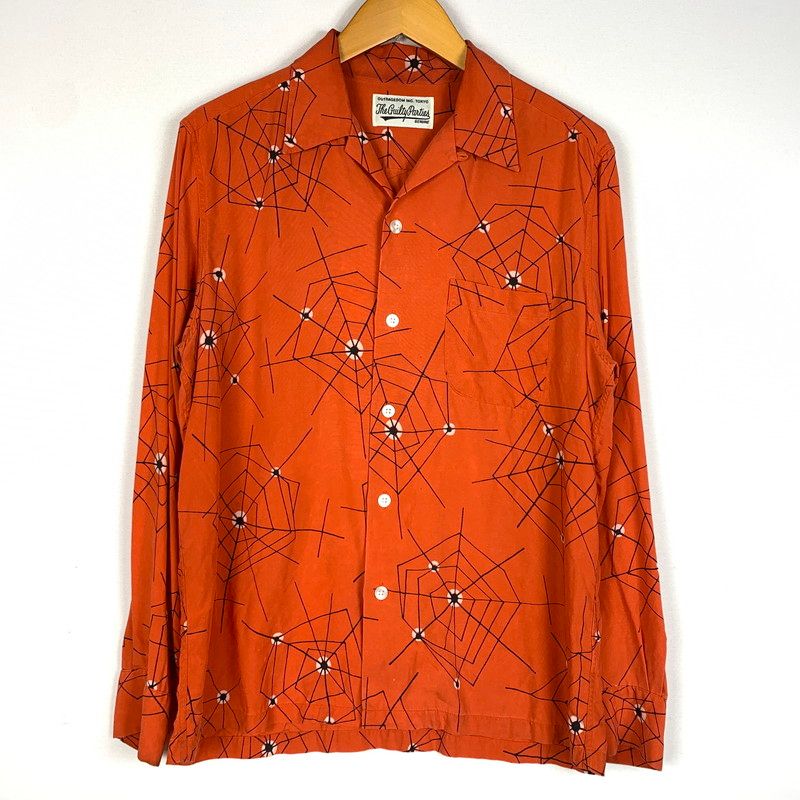 【中古品】 WACKO MARIA ワコマリア ATOMIC SPIDER L/S HAWAIIAN SHIRT アトミック スパイダー ロングスリーブ ハワイアンシャツ 長袖 トップス 【140-260610-ko-04-tei】