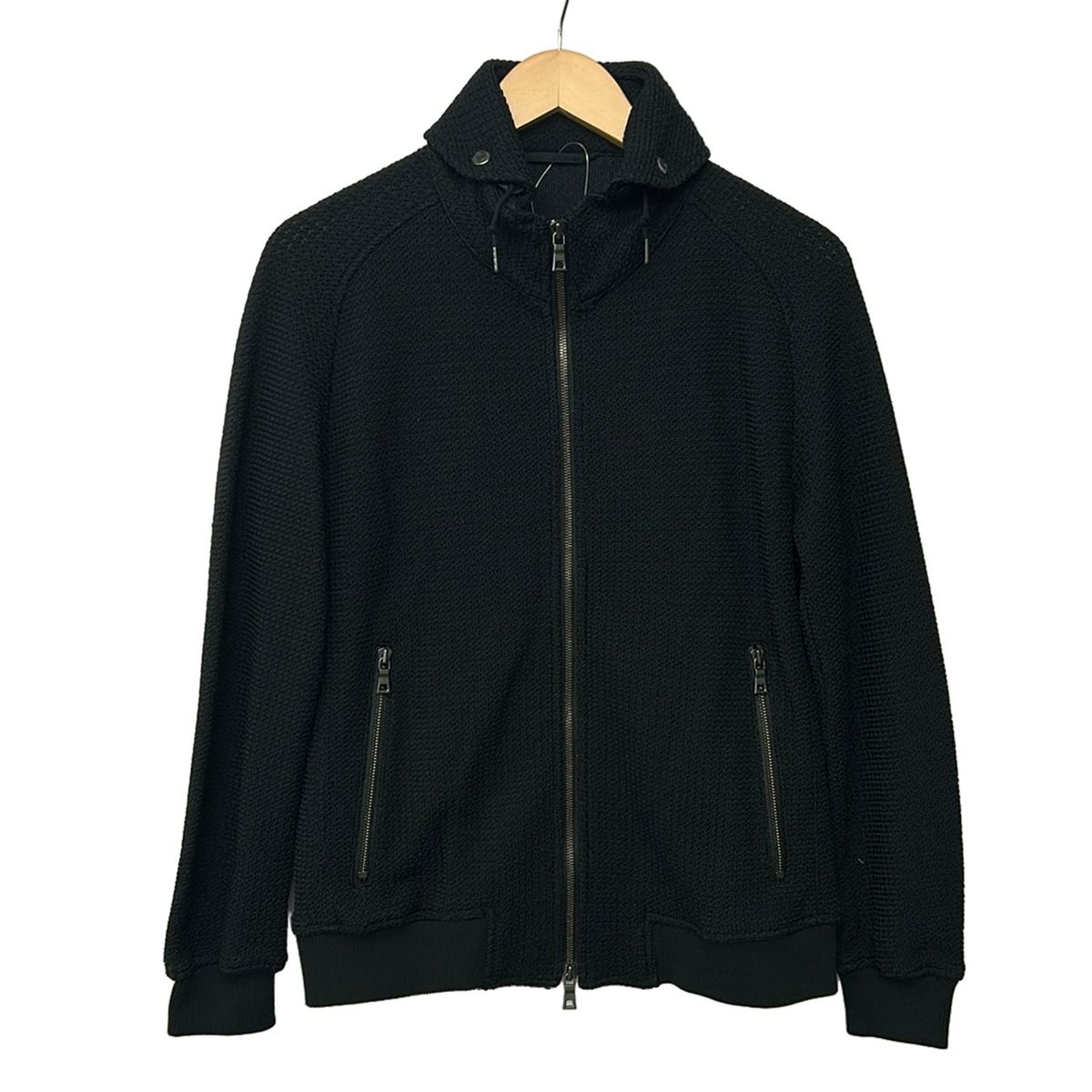 EPOCA UOMO(エポカ ウォモ) ブルゾン サイズITL 48 メンズ美品 - 黒 長袖/ニット/フード収納/秋/冬