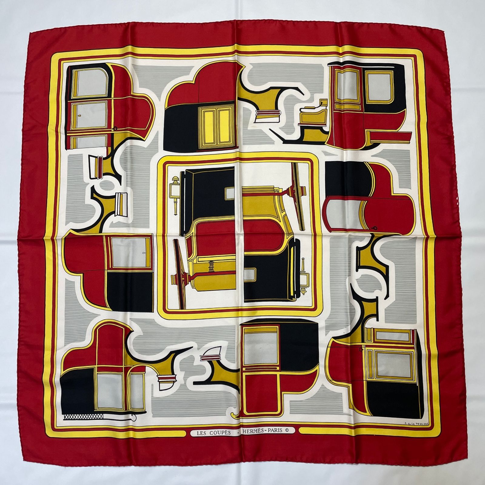 2604-224|エルメス カレ 90 スカーフ シルク レッド