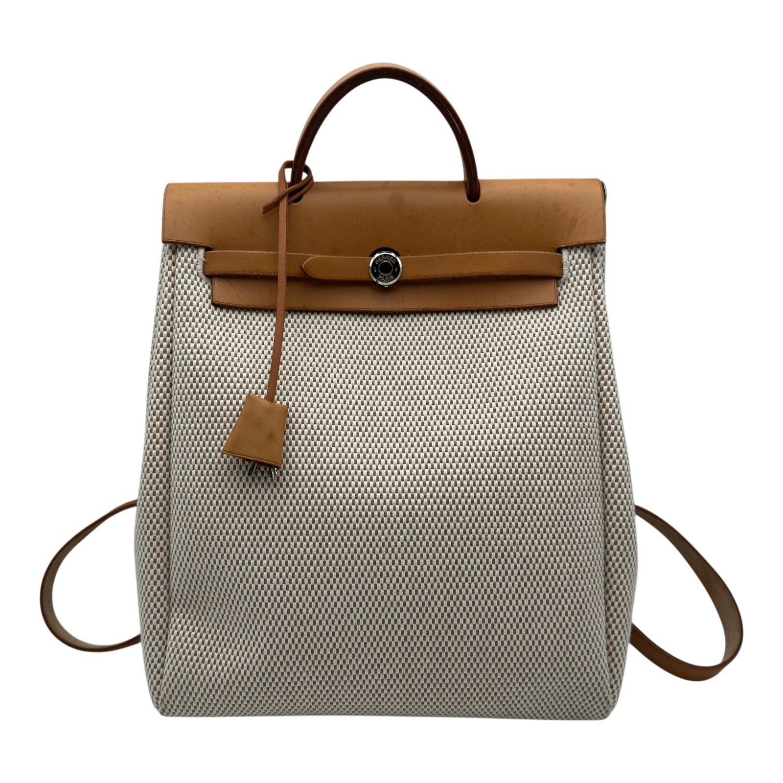 エルメス HERMES エールバッグアドPM □G刻 エクリュ/ナチュラル トワル/レザー レディース リュック・デイパック