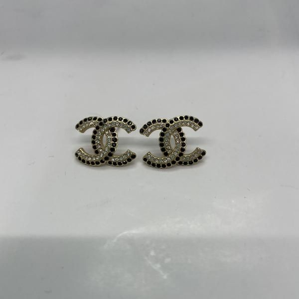 【中古】CHANEL ココマーク ラインストーン ピアス A21B シャネル[91]