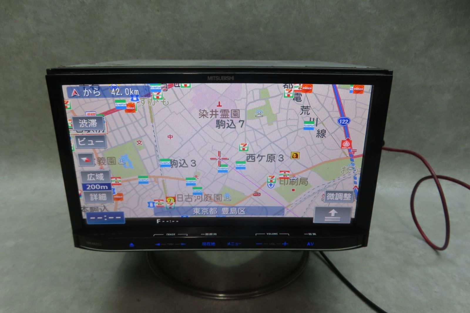 動作保証付★F6727/三菱純正　NR-MZ03　SDナビ　地図2011年　地デジTVワンセグ内蔵　Bluetooth内蔵　CD DVD再生OK　本体のみ