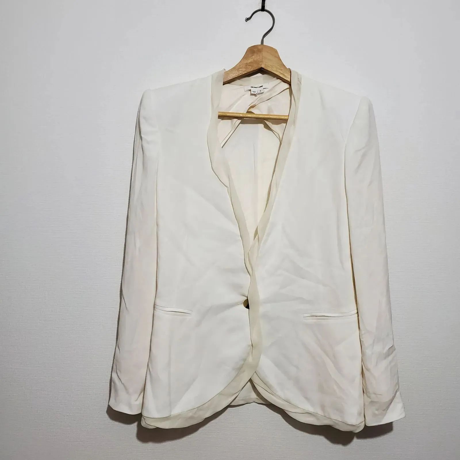Helmut Lang ヘルムートラング レーヨン テーラード ジャケット オフホワイト サイズ 2
