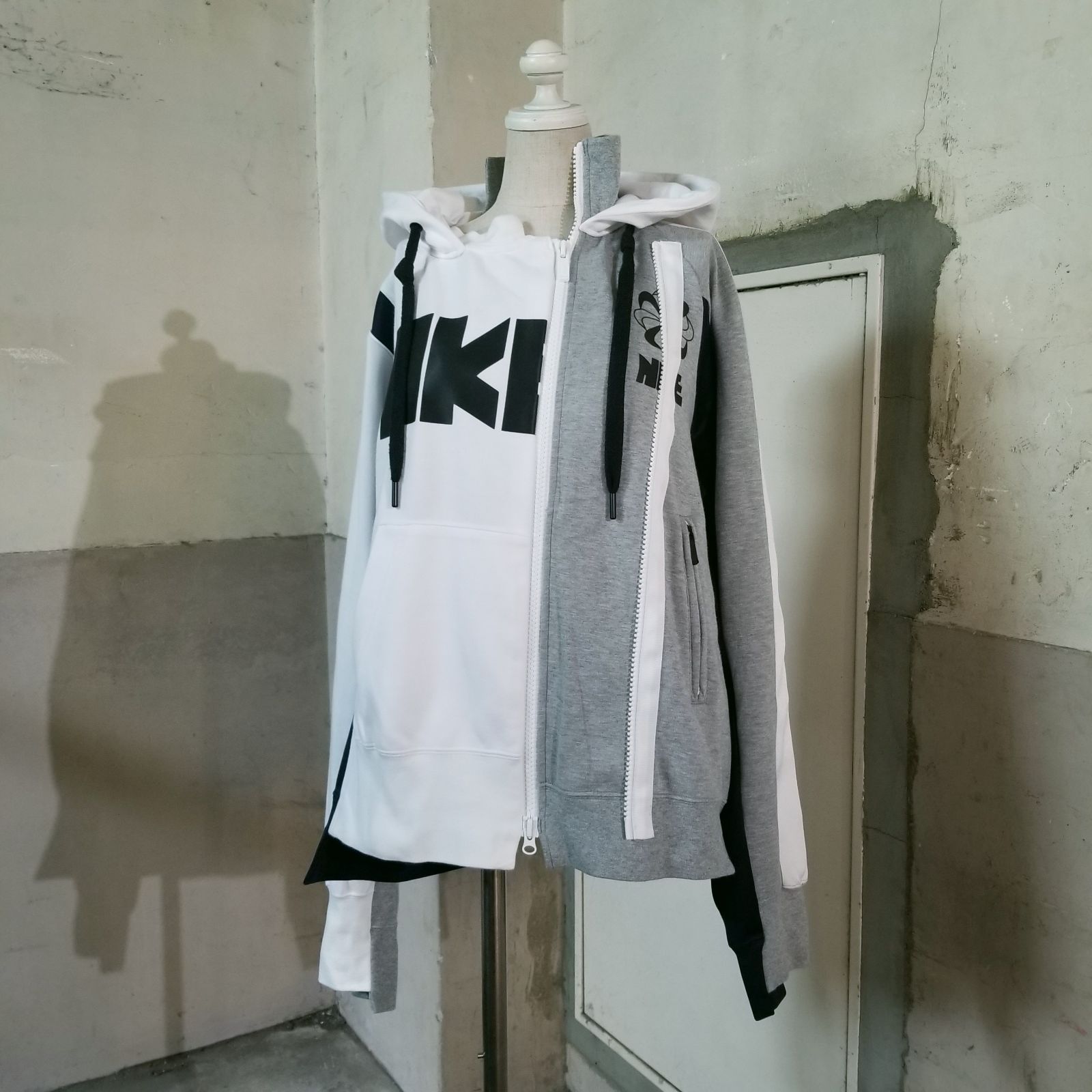 sacai × NIKE 19ss 再構築 ダブルジップパーカー XS サカイ ナイキ CD6303-711