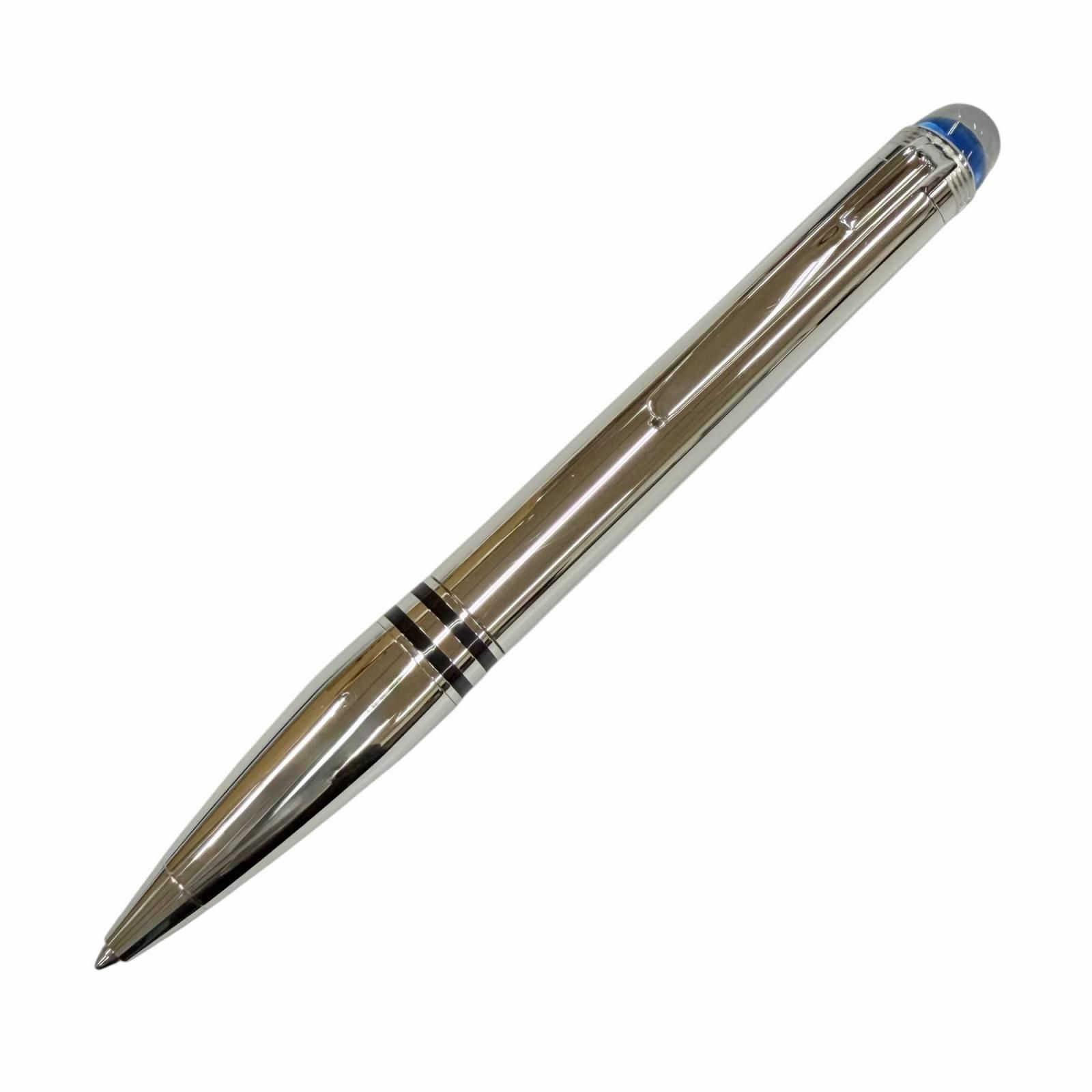 美品◇MONTBLANC モンブラン スターウォーカー メタル ブルードーム 新型 ツイスト式 ボールペン シルバー ドイツ製 メンズ 筆記確認済み