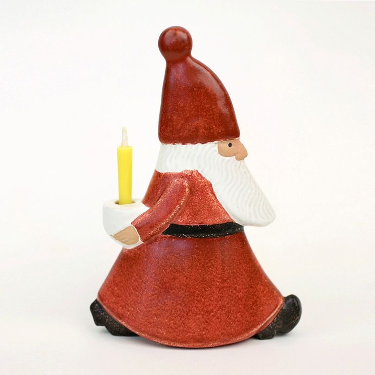 【新品】【1点販売】Lisa Larson[リサラーソン]ストレスサンタ(レッド)[サンタ キャンドルスタンキャンドルホルダー クリスマス デコレーション 陶器 置物 オブジェ 北欧 インテリア]