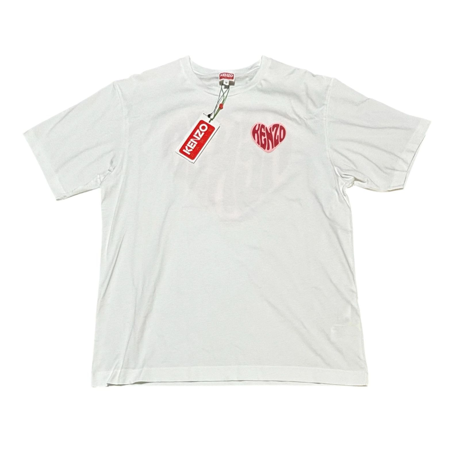 [城東75-045/併売] KENZO PARIS ケンゾー オーバーサイズ ハートロゴ Tシャツ Mサイズ