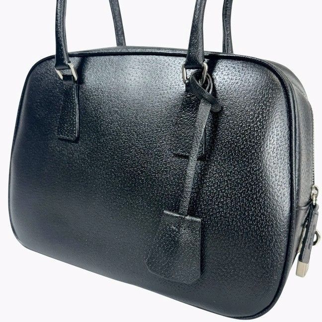 【希少 鍵付・美品】PRADA プラダ ミニ ボストンバッグ ブラック