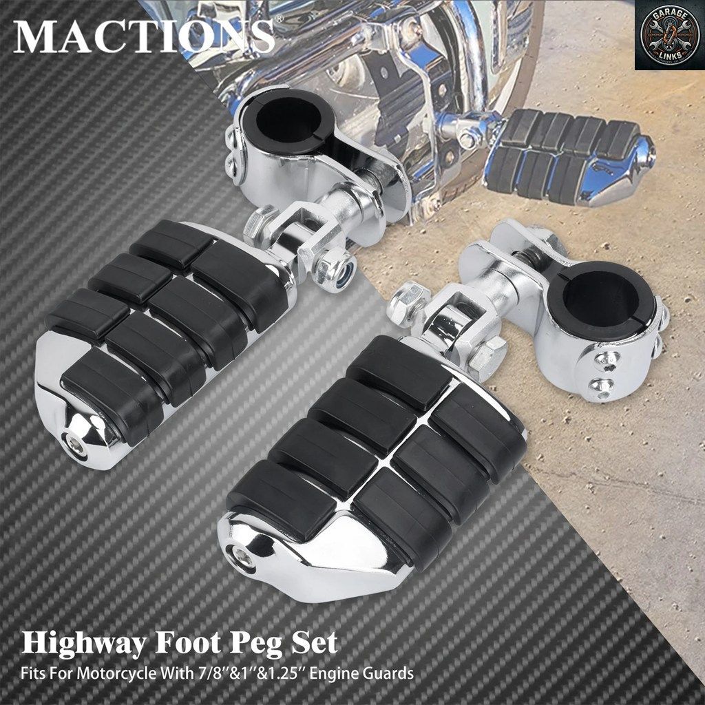 オートバイ用 1.25インチ 32mm ハイウェイ フットペグ セット エンジンガード フットレスト マウント ハーレー ツーリング ロードグライド