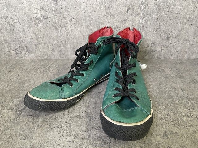 【中古】LEWIS LEATHERS ﾙｲｽﾚｻﾞｰ AVIAKIT ﾊｲｶｯﾄ ｽﾆｰｶｰ ﾚｻﾞｰ ﾍﾞﾙﾄ ｼﾞｯﾌﾟ ｸﾞﾘｰﾝ 44 33972289