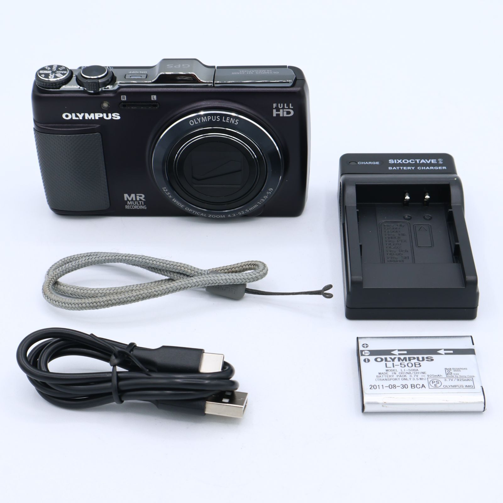 OLYMPUS オリンパス SH-25MR ブラック iHSテクノロジー GPS・電子コンパス内蔵 1600万画素 SH-25MR BLK #260516_JJM203132