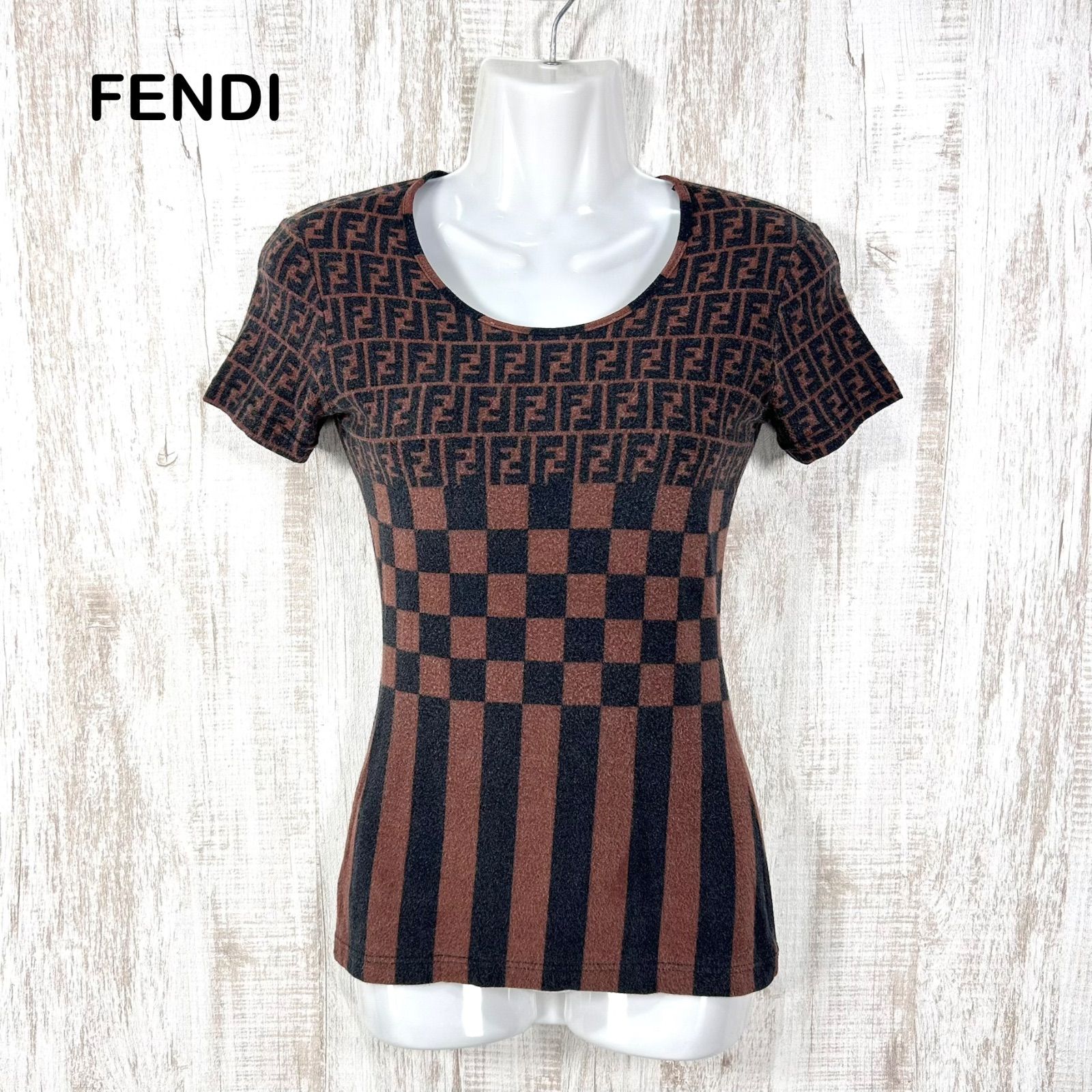 FENDI フェンデイ カットソー 半袖 ズッカ柄 サイズ表記44（Lサイズ