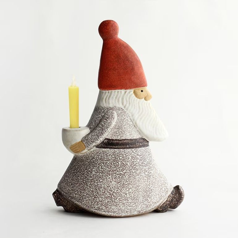 【新品】【1点販売】Lisa Larson[リサラーソン]ストレスサンタ(グレー)[サンタ キャンドルスタンキャンドルホルダー クリスマス デコレーション 陶器 置物 オブジェ 北欧 インテリア]