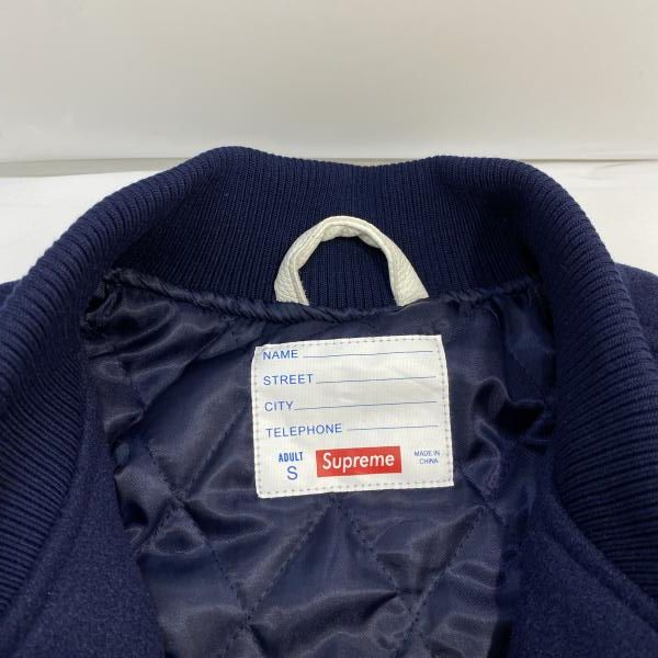 中古】Supreme 25ss Praises Varsity Jacket ネイビー サイズS