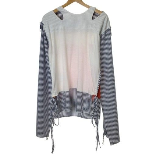 【中古】　Vivienne Westwood　トップス　長袖　オフショルダー　ストライプ　プリント　古着　/4304