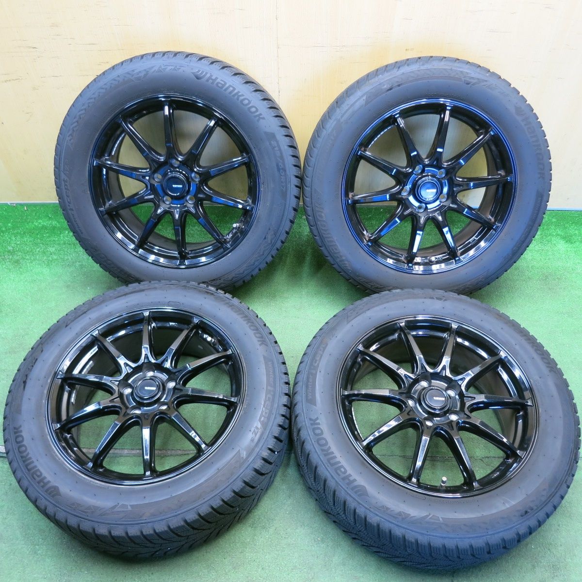 バリ溝！25年！キレイ！ほぼ10分★スタッドレス 215/60R17 ハンコック ウインター アイセプト IZ3 G-SPEED Gスピード 17インチ PCD114.3/5H★6053106HAス
