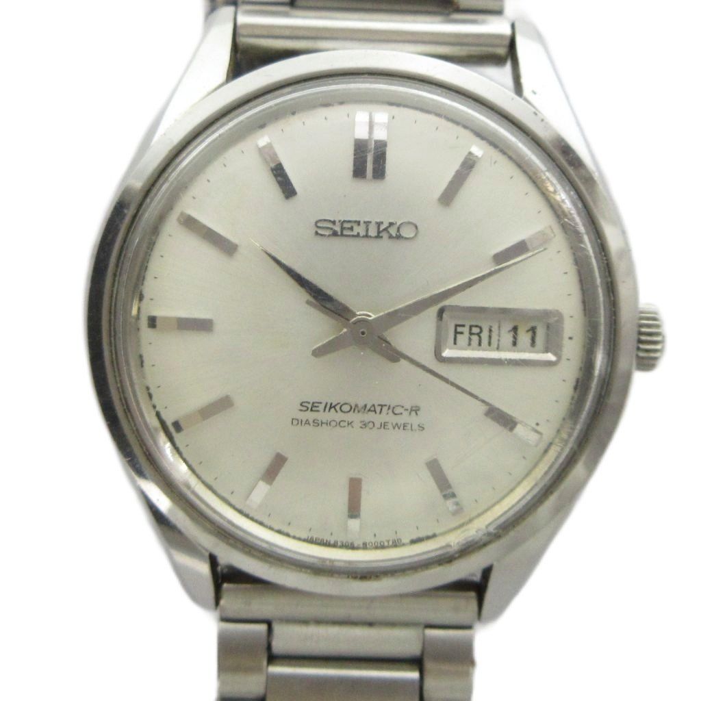 セイコー SEIKO 8306-8000 SEIKOMATIC-R セイコーマチックR 腕時計 ウォッチ 自動巻き カレンダー付き デイト 30石 シルバー色 ■GY18 /MQ