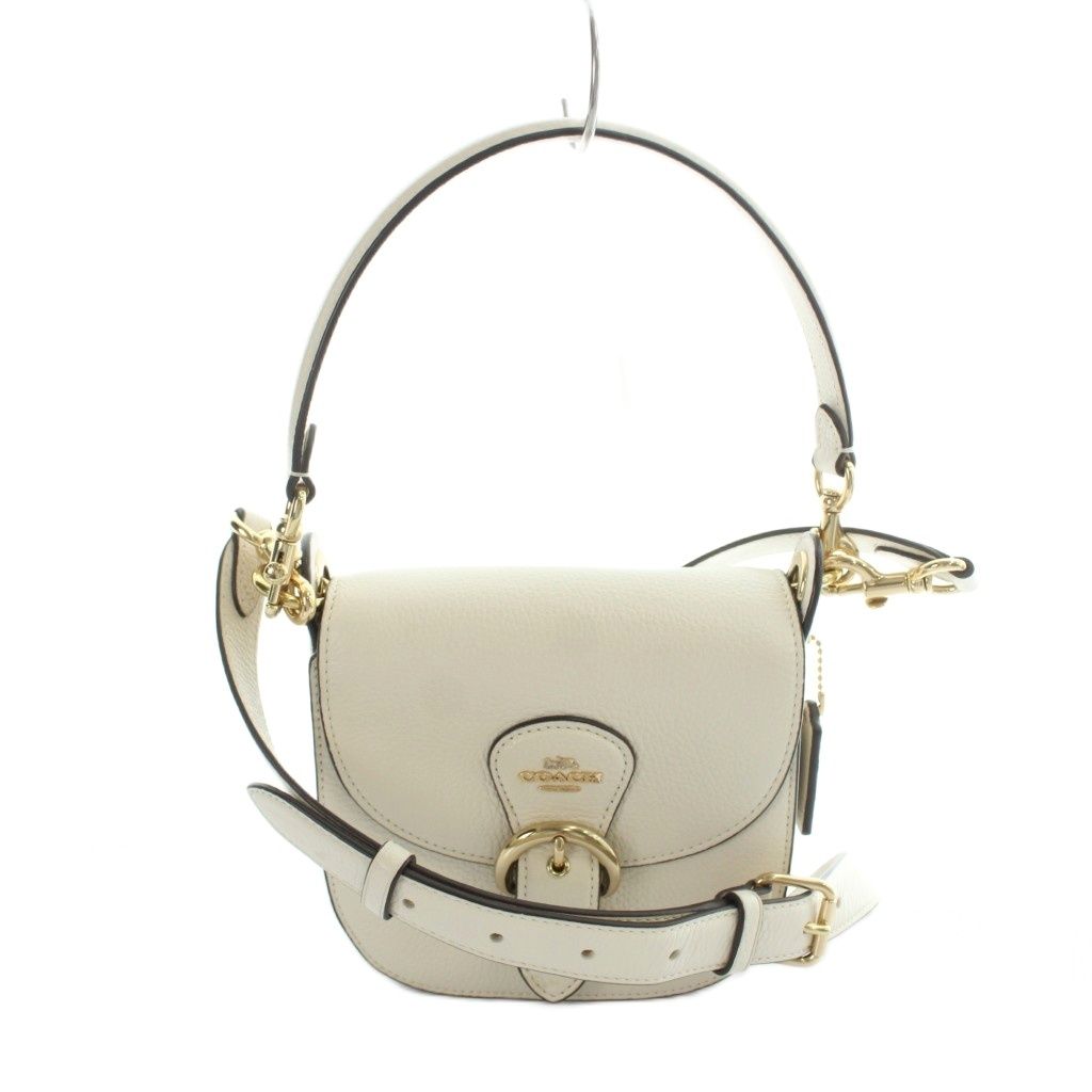 コーチ COACH C5685 ショルダーバッグ ハンドバッグ 2way ワンハンドル レザー アイボリー ロゴ 白 ホワイト ■GY18 /MQ