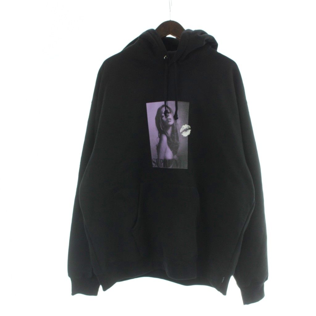 シュプリーム SUPREME 24AW Kate Moss Hooded Sweatshirt ケイト・モス プリント プルオーバーパーカー 長袖 ロゴ トレーナー 裏起毛 XL 黒 ブラック ■GY18 /MQ