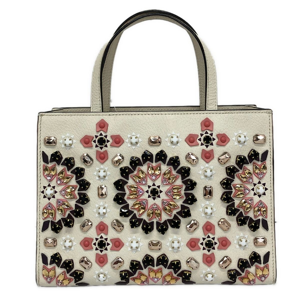 Kate spade(ケイトスペード) ハンドバッグ - PXRU9098 アイボリー ビーズ レザー