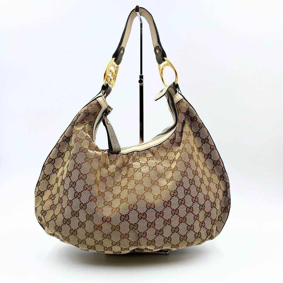 美品】Gucci GGキャンバス ホーボー ワンショルダーバッグ - メルカリ