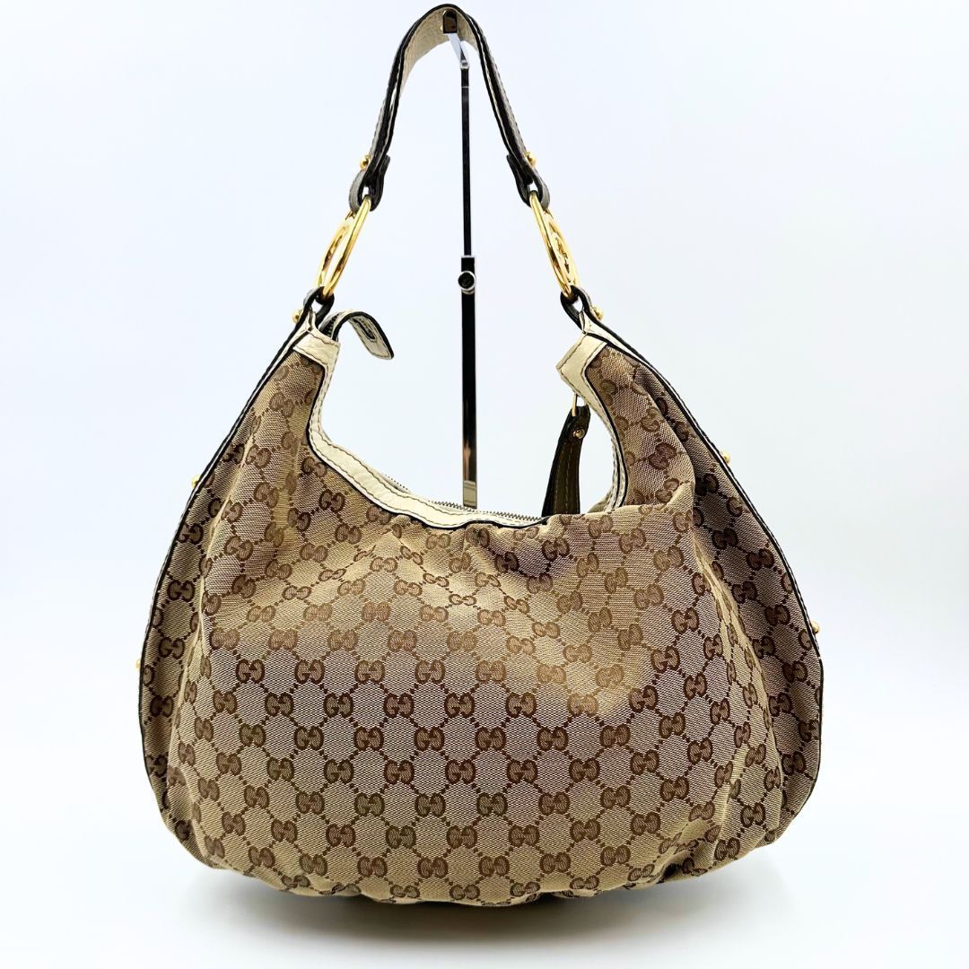美品】Gucci GGキャンバス ホーボー ワンショルダーバッグ - メルカリ