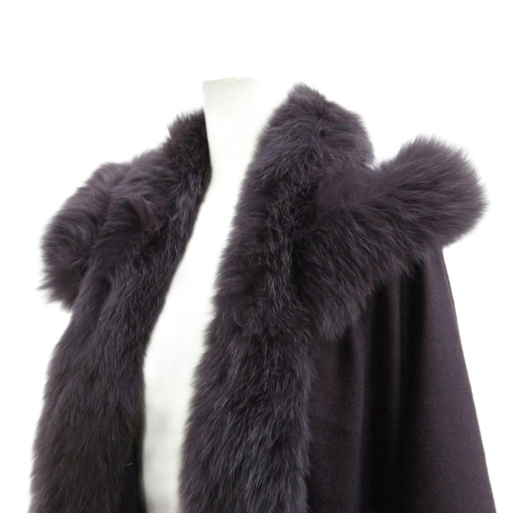 【美品】SAGA FURS サガファー　ポンチョ　ケープ サガファー SAGA FURS ポンチョ ケープコート フォックスファー 毛皮