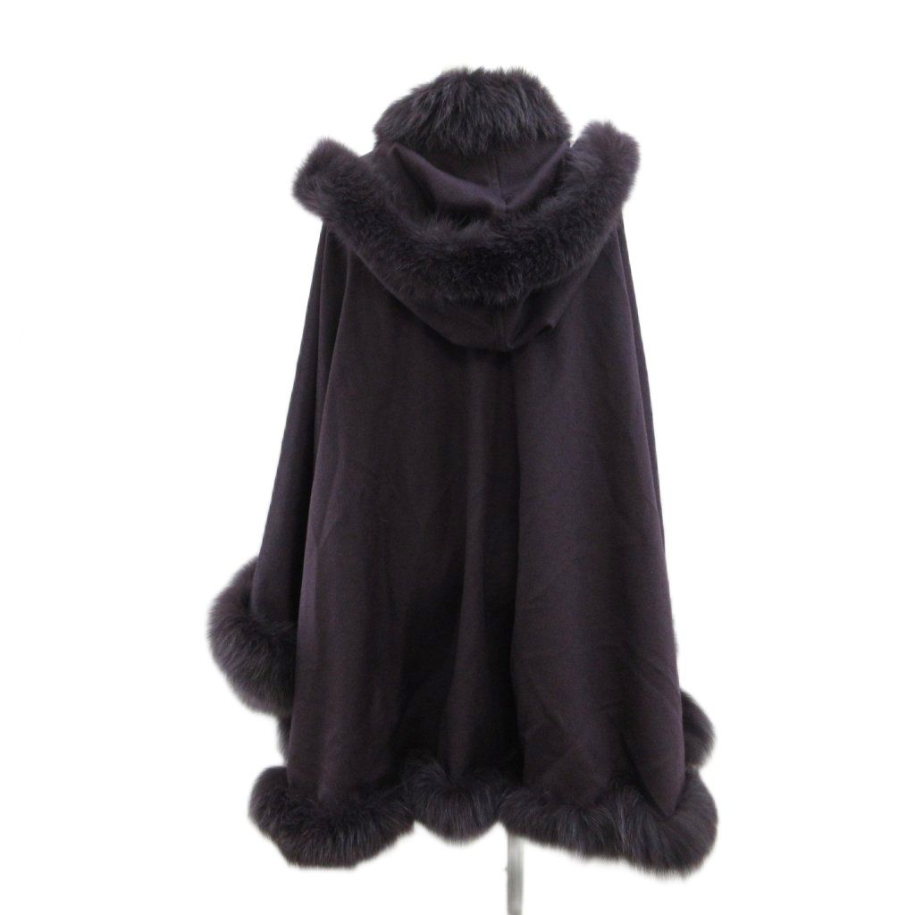 【美品】SAGA FURS サガファー　ポンチョ　ケープ サガファー SAGA FURS ポンチョ ケープコート フォックスファー 毛皮