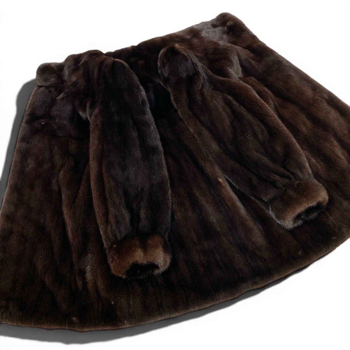 79f10 VALENTINO ヴァレンティノ 袖ボタン デミバフミンク ファーコート サイズF ブラウン 最高級本毛皮 Mink Fur Coatt18r