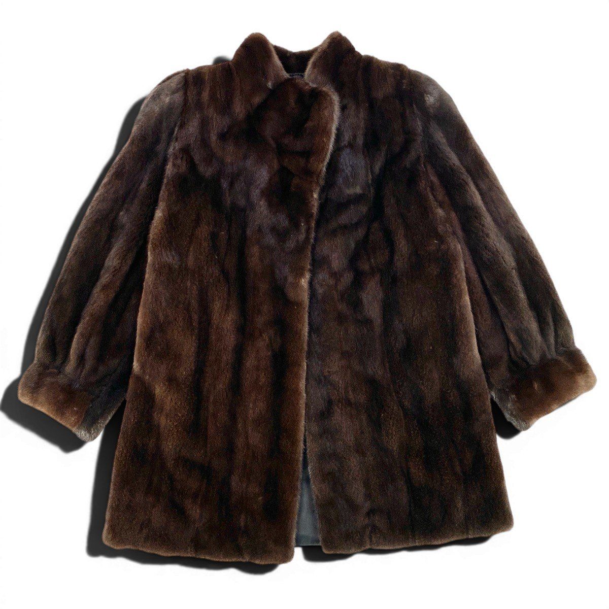 79f10 VALENTINO ヴァレンティノ 袖ボタン デミバフミンク ファーコート サイズF ブラウン 最高級本毛皮 Mink Fur Coatt18r