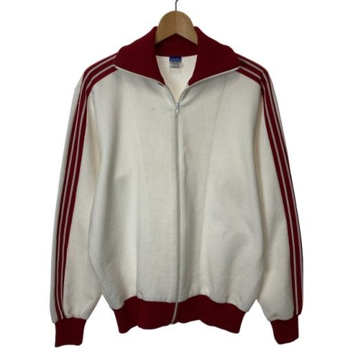 【中古】　adidas　トラックジャケット　80s vintage　80年代　OLD　ジャージ　ハイネック　フルジップ　無地　日本製　スポーツ　古着　/4601