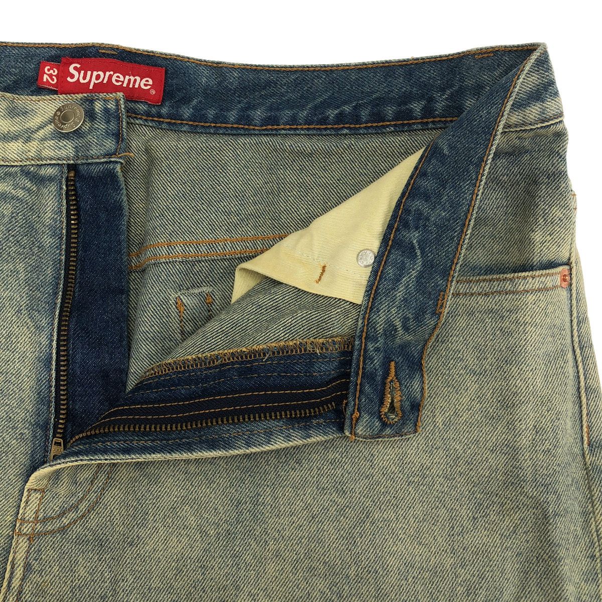 Supreme シュプリーム W32 23SS BAGGY JEAN WOOSTER ジーンズ ロゴ 刺繍 ロゴボタン ロングパンツ バギーパンツ メンズ