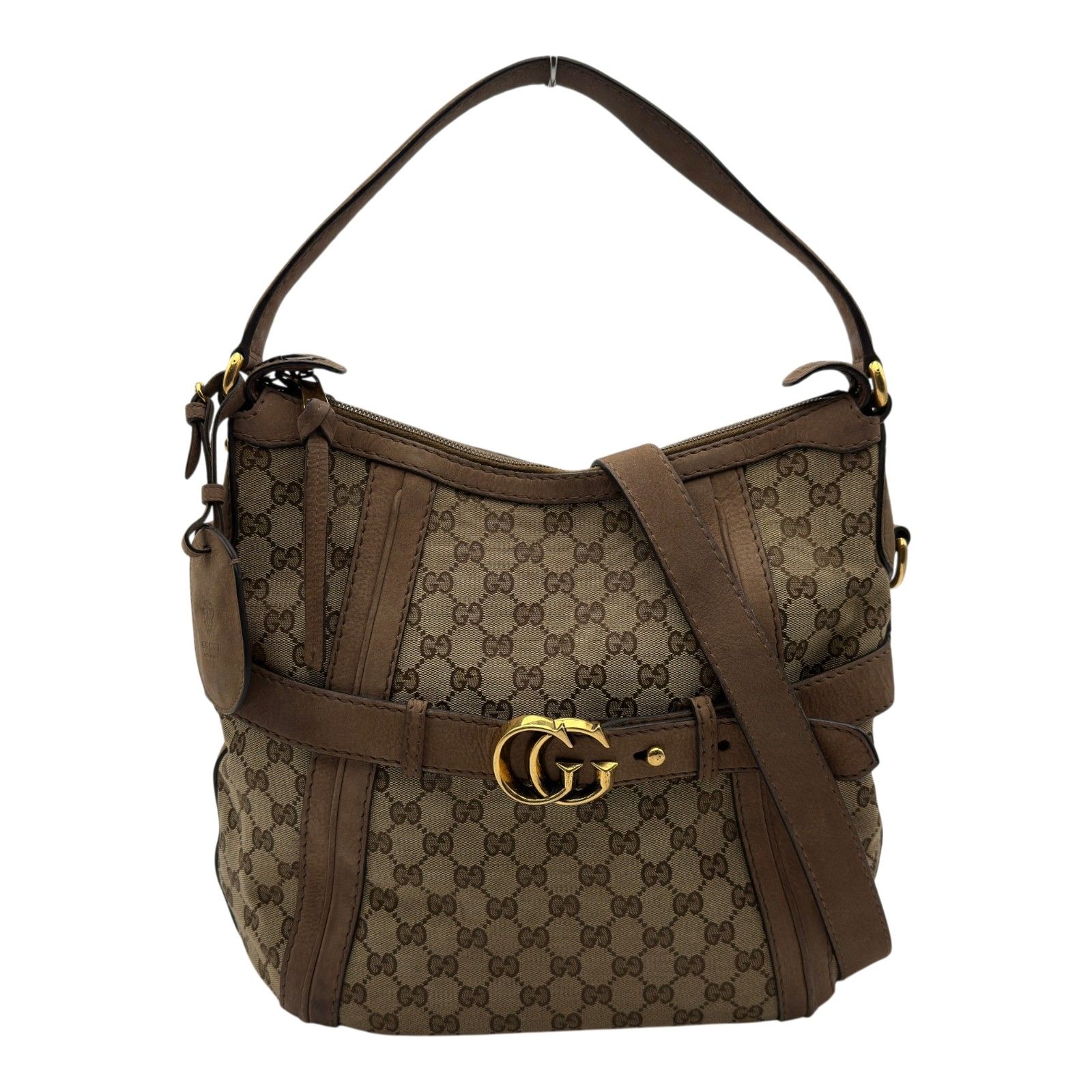 グッチ GUCCI GGキャンバス ランニングホーボーバッグ 247185 ブラウン