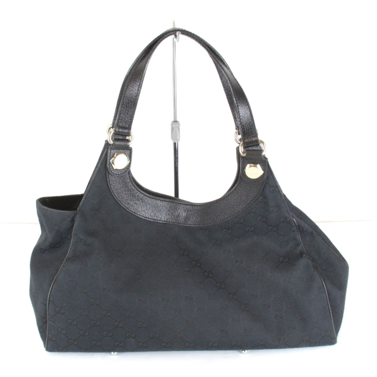 良品『USED』 グッチ 154981 001998 ハンドバッグ GGキャンバス ブラック