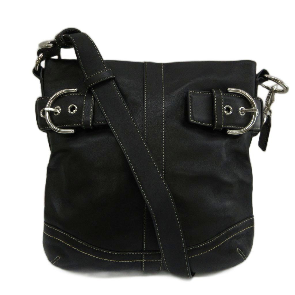 コーチ COACH ソーホー スリム ダッフル ショルダーバッグ ワンショルダー 2WAY 牛革 レザー 黒 ブラック 1452 /XZ ■GY18