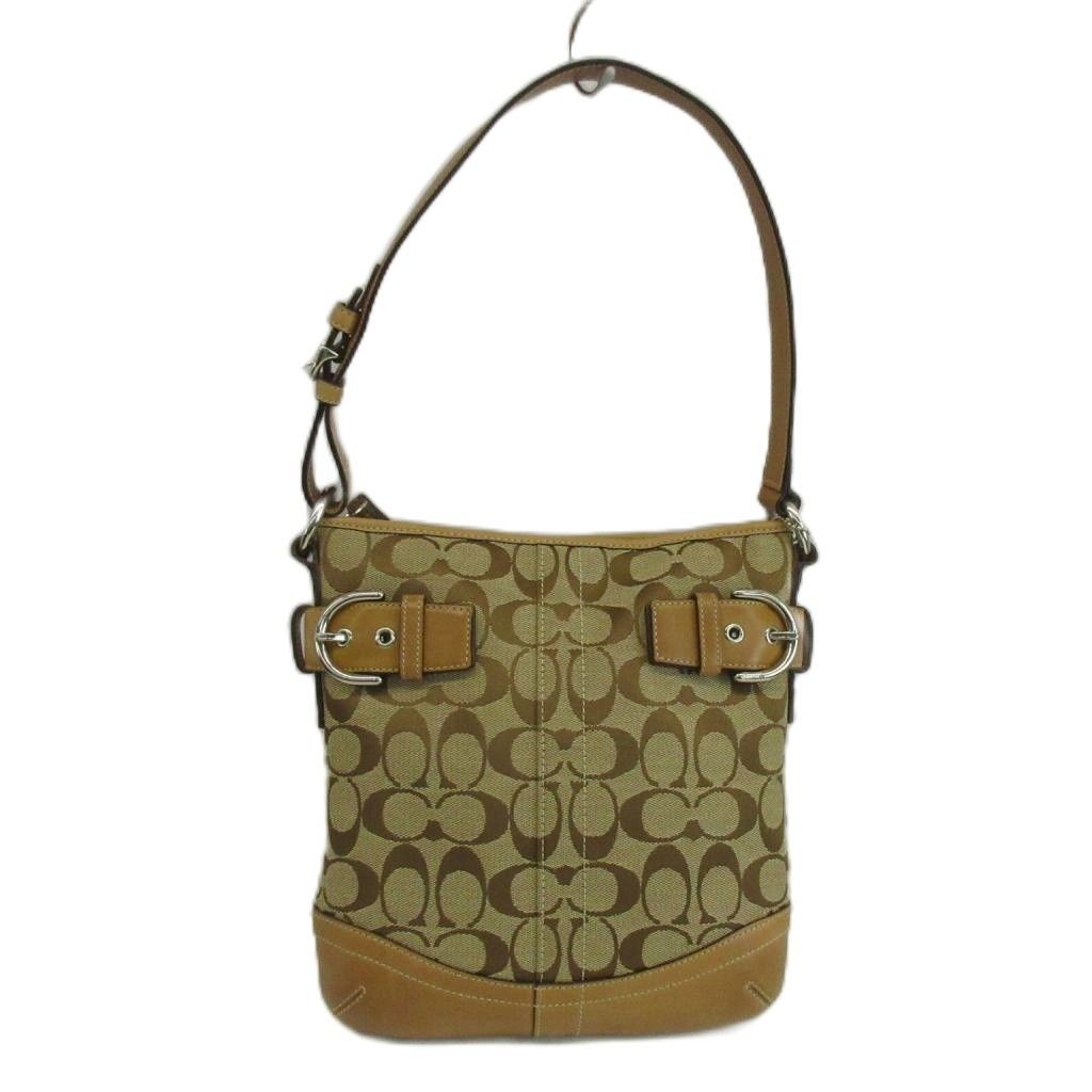 コーチ COACH トートバッグ ワンショルダー キャンバス レザー シグネチャー ベージュ 3577 /XZ ■GY18