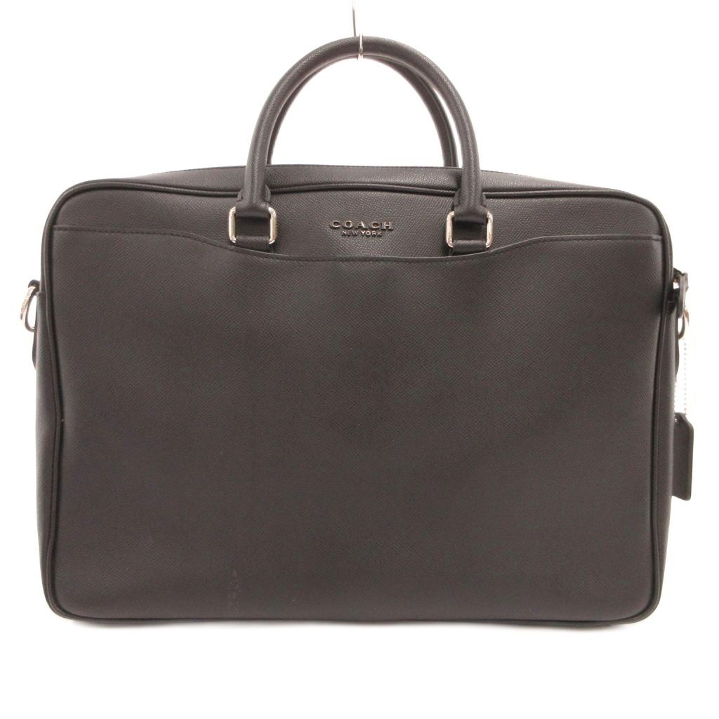 コーチ COACH F68030 Beckett Slim Brief ブリーフケース ビジネスバッグ 書類カバン ロゴチャーム レザー 黒 ブラック /JS