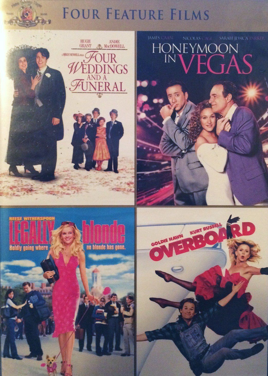 Four Weddings and a Funeral; Honeymoon in Vegas; Legally Blonde; Overboard (Four Feature Films)