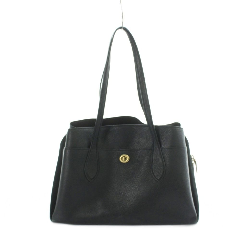コーチ COACH 89486 ローラ キャリーオール ハンドバッグ トート レザー ターンロック 黒 ブラック ■GY11 /MQ