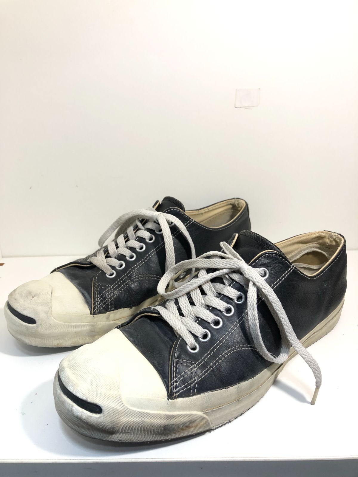 066001 CONVERSE jack purcell レザー スニーカー ブラック ホワイト MADE IN USA ジャックパーセル コンバース