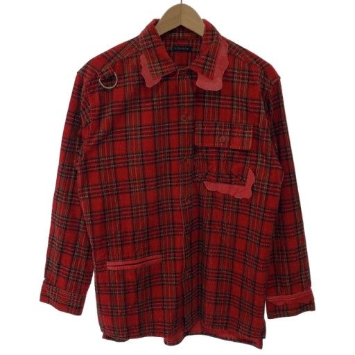 【中古】　MILKBOY　ネルシャツ　フランネル　長袖　トップス　コーデュロイシャツ　チェック　Y2K　古着　/1156