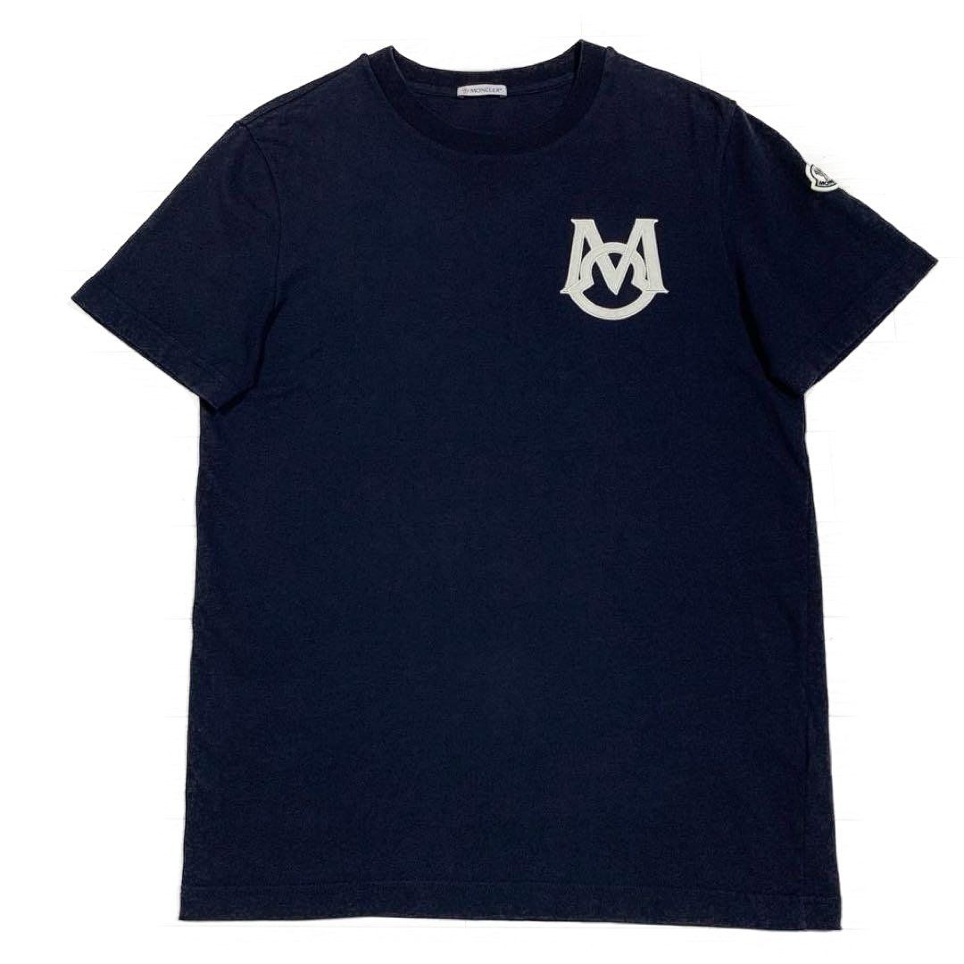 モンクレール ロゴ ネイビー Tシャツ M 国内正規品 5S618