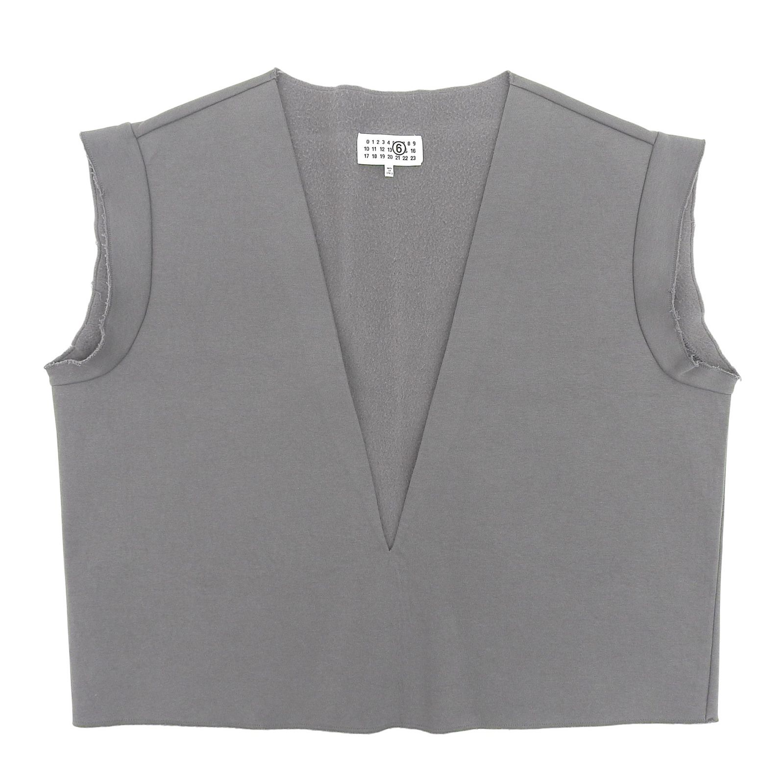美品▲MM6 Maison Margiela エムエムシックス メゾンマルジェラ 23AW S62NF0005 コットン スキッパー ベスト グレー S イタリア製 正規品 レディース