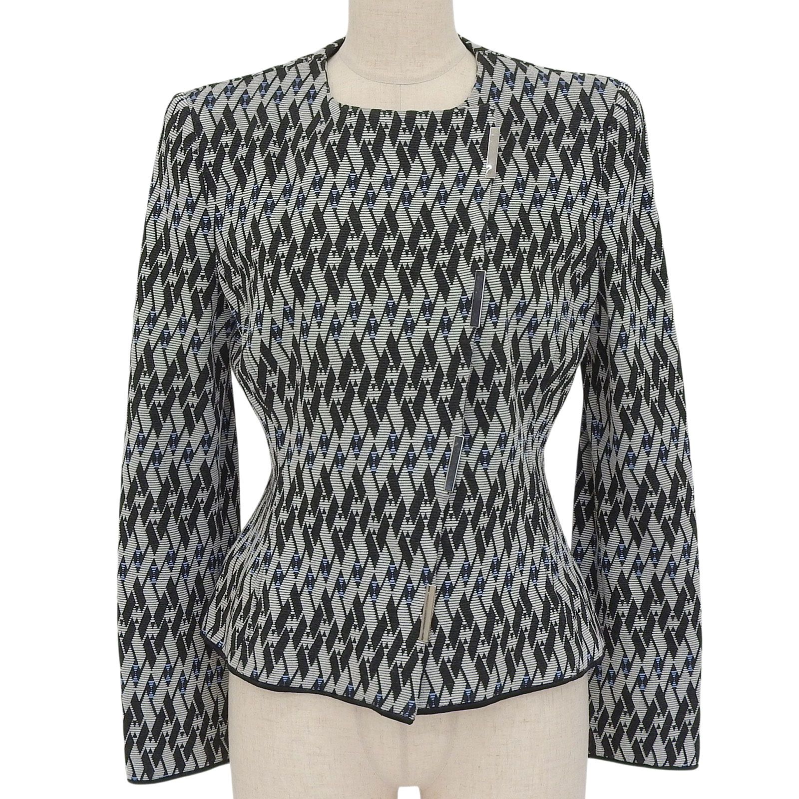 極美品▲GIORGIO ARMANI ジョルジオアルマーニ 2020年製 3KAG56 総柄 希少 大きめサイズ ジャケット マルチ 44 イタリア製 正規品 レディース