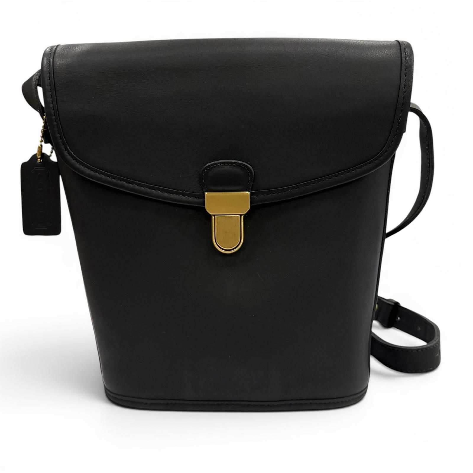 未使用品★COACH コーチ ヴィンテージ JACKSON BUCKET オールド コーチ グローブレザー バケツ型 ショルダーバッグ ブラック USA製 レディース