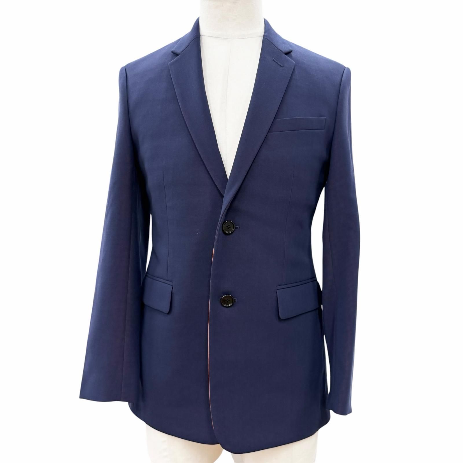 極美品▼Dior HOMME ディオールオム 16SS 663C277F3591 ウール100% シングルジャケット テーラードジャケット ネイビー 44 イタリア製 正規品 メンズ ガーメント・ハンガー付き
