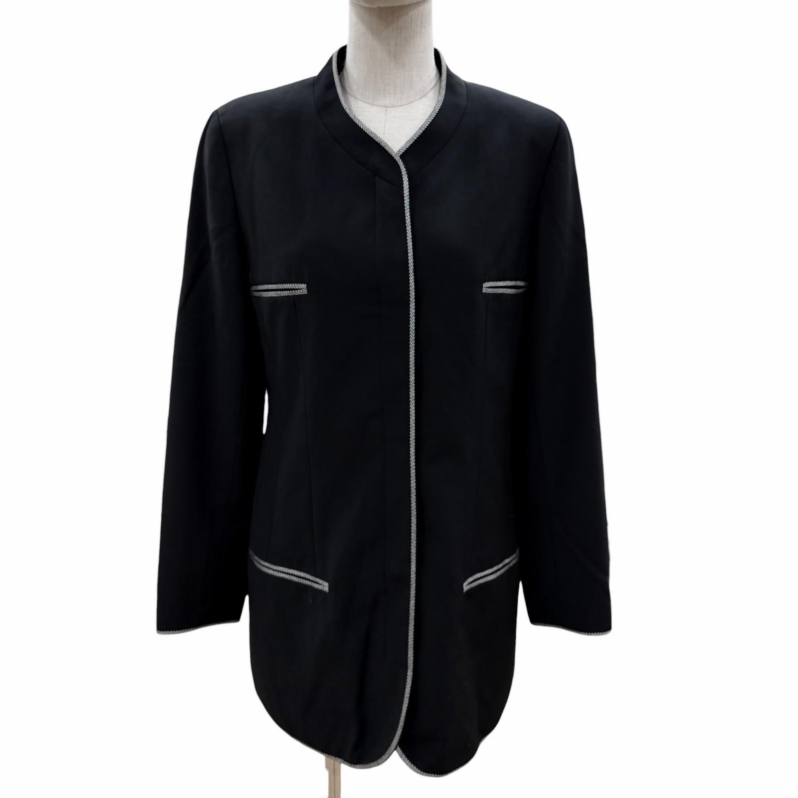 極美品◇CHANEL BOUTIQUE シャネルブティック 96P P06569V02311 ウール100％ 裏地シルク100％ ココマークボタン付き 比翼仕立て ジャケット ブラック 36 フランス製 正規品 レディース